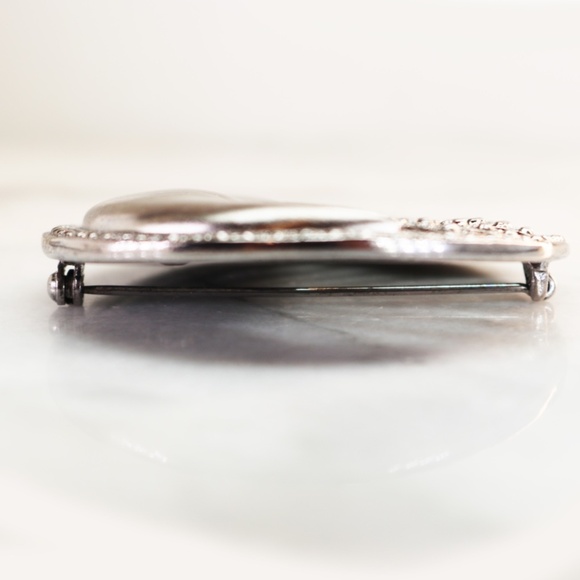 Tona Crescent Moon in Marcasite & Brushed Silver - Picture 3 of 13